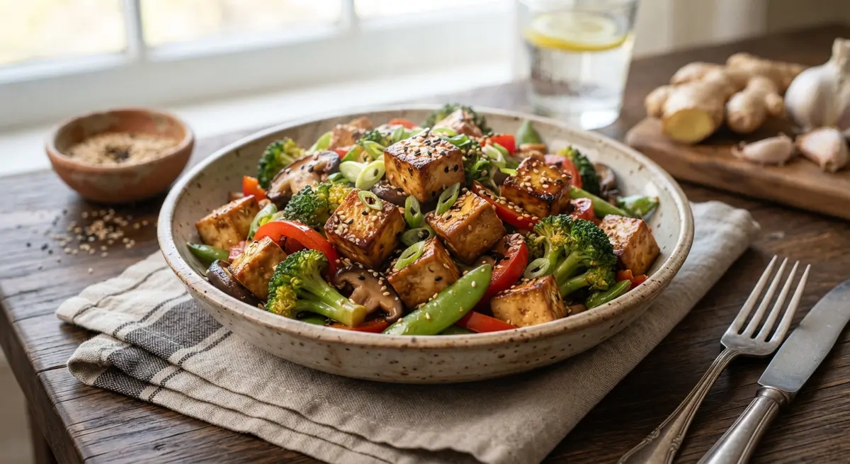 Tofu & Broccoli Stir-Fry with Sesame and Fresh Ginger (Plant Power)