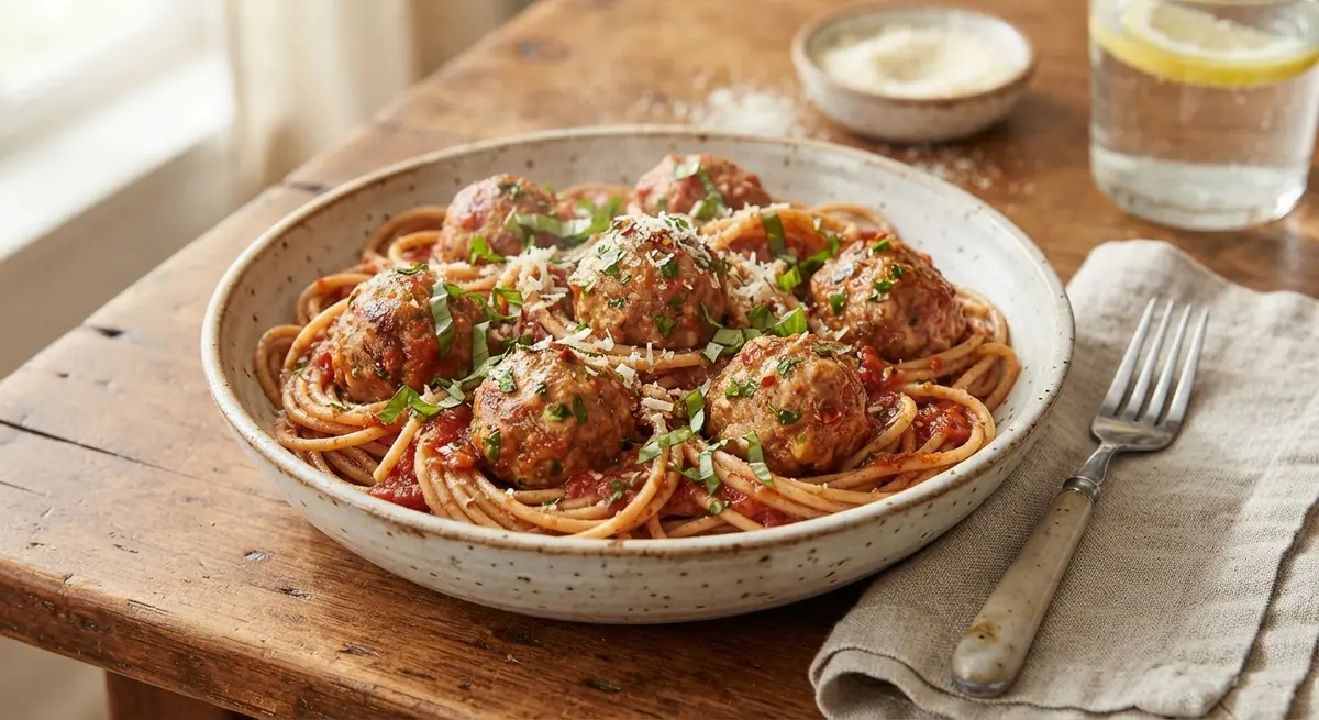 Turkey Meatballs with Whole Wheat Pasta