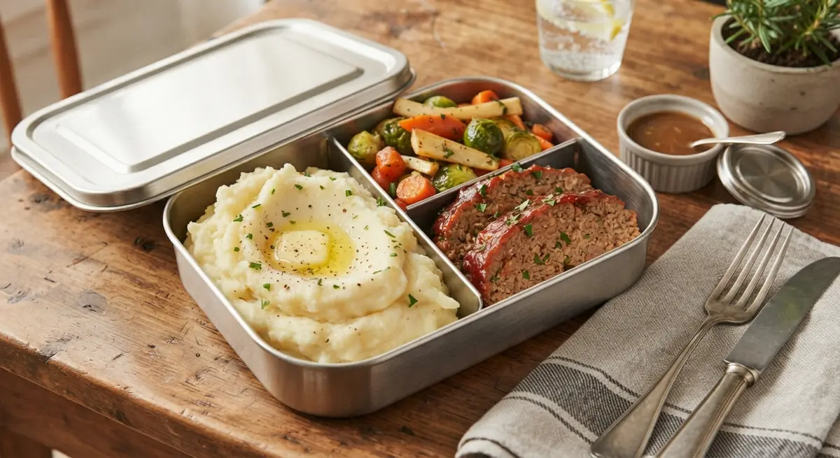 Turkey Meatloaf with Mashed Potatoes
