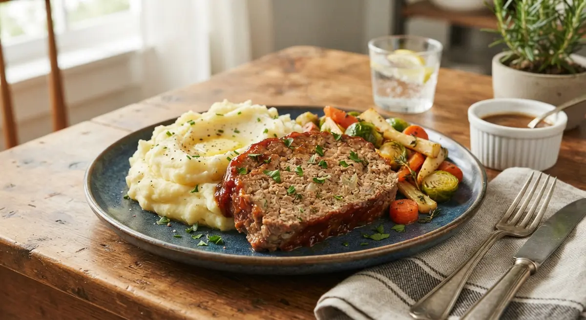 Turkey Meatloaf with Mashed Potatoes