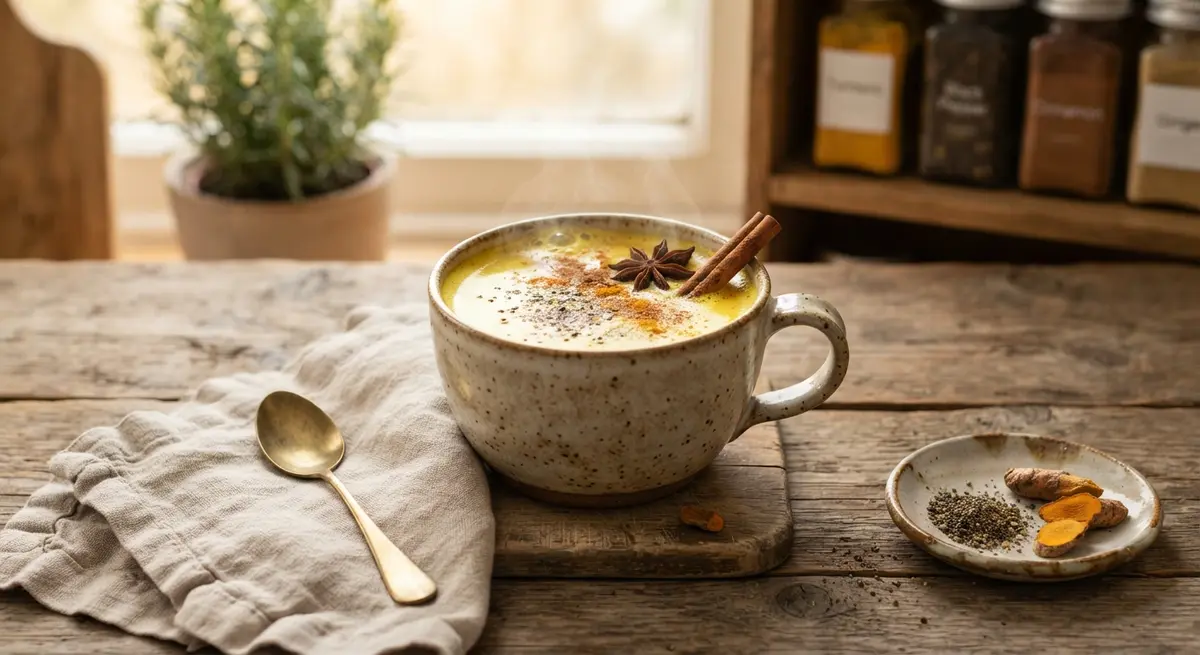 Turmeric and Black Pepper Spiced Golden Milk for Anti-Inflammatory Vitality