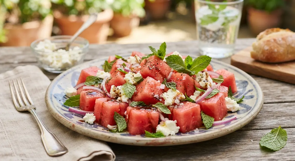 Watermelon & Mint Salad with Goat Cheese (Citrulline for Blood Flow)